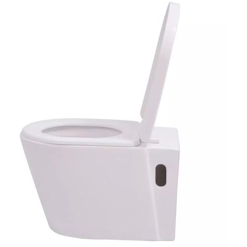 Zidna toaletna školjka s ugradbenim vodokotlićem keramička bijela slika 8