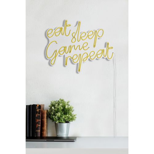 Wallity Ukrasna plastična LED rasvjeta, eat sleep game repeat - Yellow slika 13