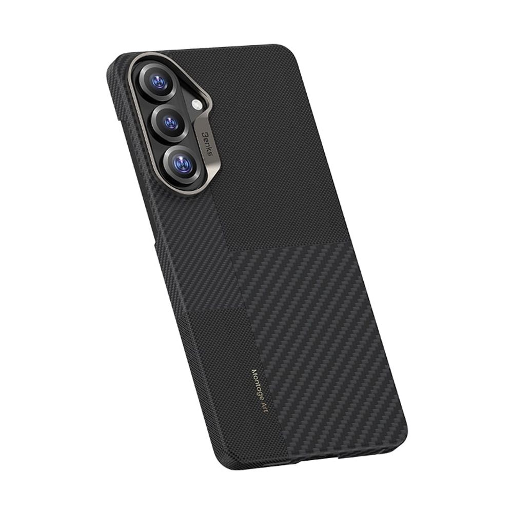 Benks Montage Magnetic Armor Air Kevlar maska ​​s metalnim okvirom za Samsung Galaxy S26 crna slika 3