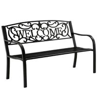 DOBRODOŠLI Vrtna klupa za terasu Metalna 3 sjedala Crna 127 cm