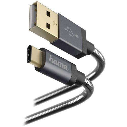 Hama USB kabel USB 2.0 USB-A utikač, USB-C® utikač 1.50 m antracitna boja  00173636 slika 2