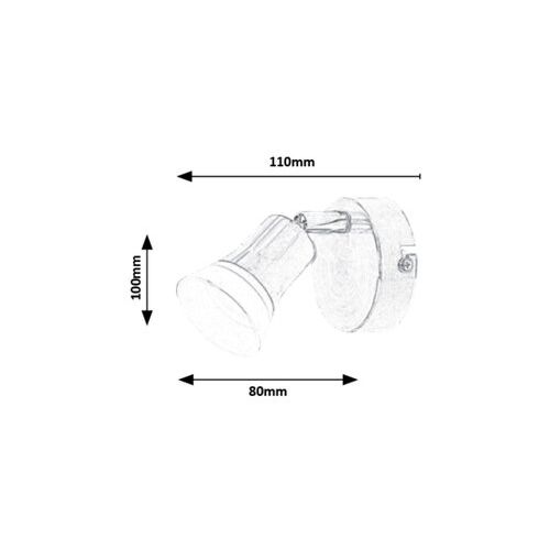 Rabalux Riley spot, saten hrom/opal, LED 4W Spot rasveta slika 4