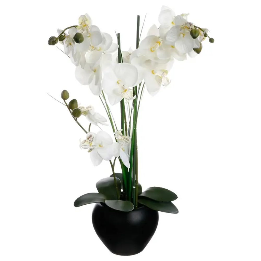 Atmosphera umjetno cvijeće u tegli orhideja 53cm keramika/plastika crna slika 1