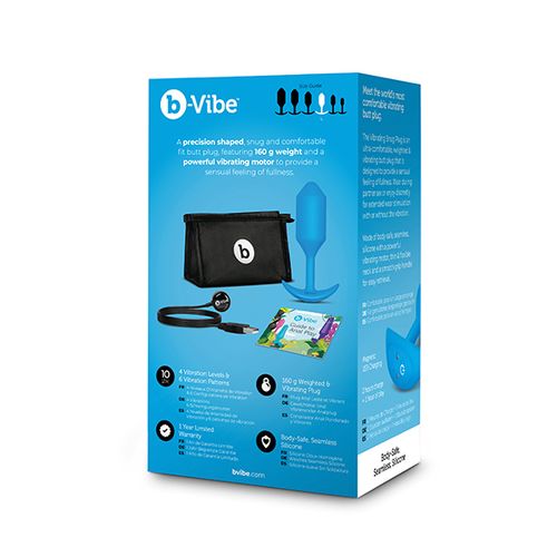 Vibrirajući analni čep B-Vibe - Snug Plug 3 L, plavi slika 7