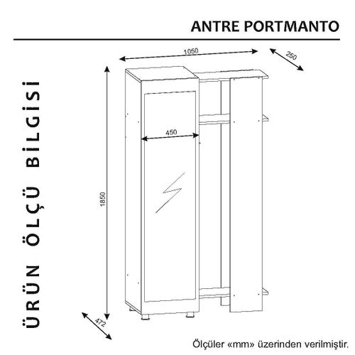 Woody Fashion Ormarić, Bijela boja Orah, Antre - White, Walnut slika 4