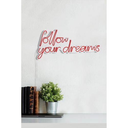 Wallity Ukrasna plastična LED rasvjeta, Follow Your Dreams - Red slika 4