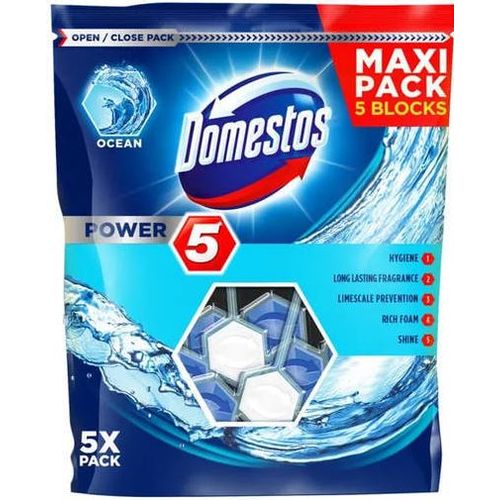 Domestos osvježivač za WC školjku Power 5 Ocean 5Pack slika 1