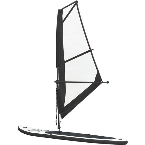 Daska za veslanje stojeći na napuhavanje s jedrom crno-bijela slika 4