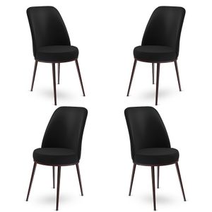 Set Stolica Dexa - Crna, Braon Crna (4 Komada)