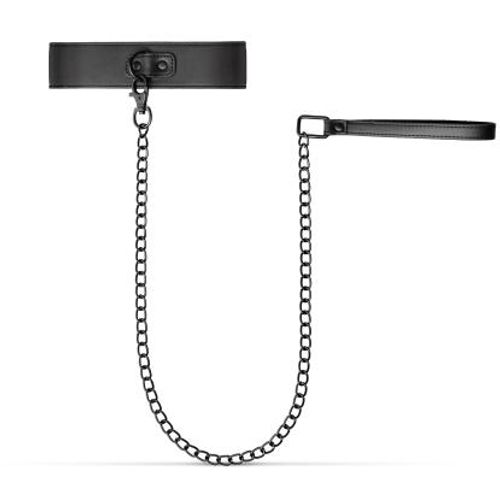 Faux Leather Collar &amp; Chain slika 6