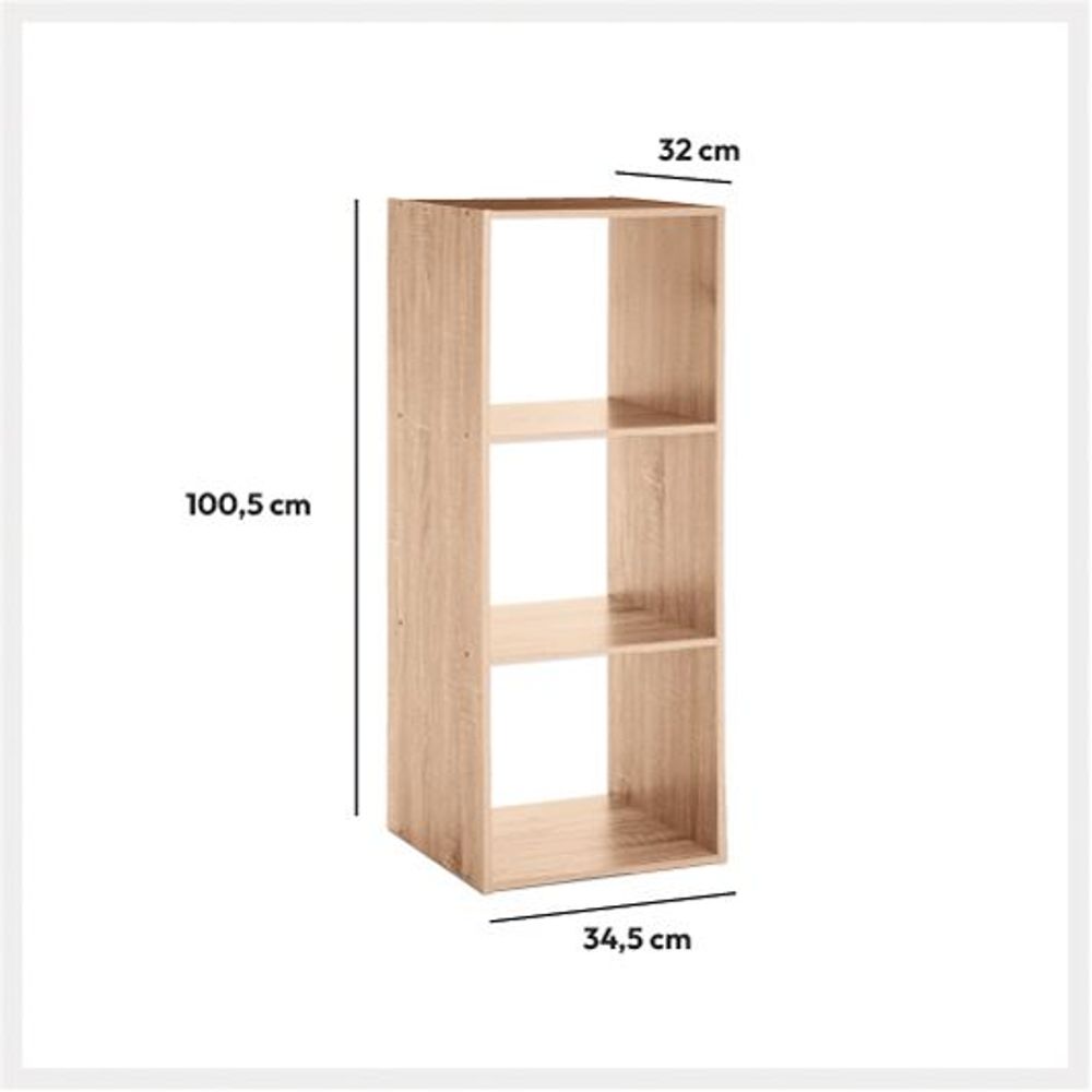 Five polica 3 otvora 34.5x32x100.5cm furnir natur slika 2