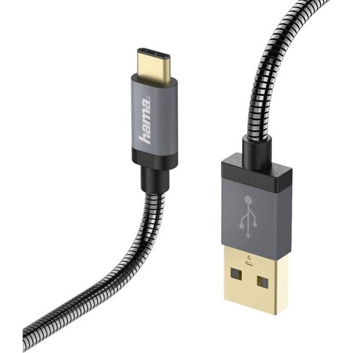 Hama USB kabel USB 2.0 USB-A utikač, USB-C® utikač 1.50 m antracitna boja  00173636 slika 3