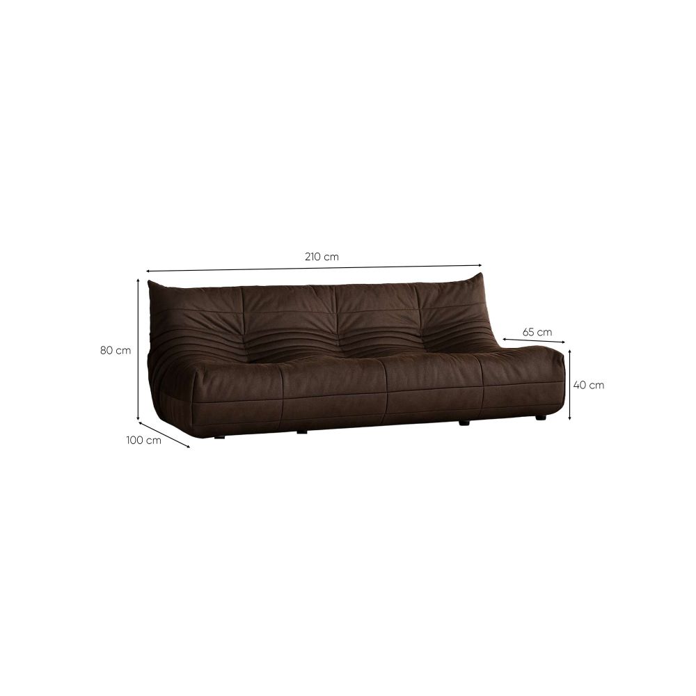 Sofa za tri osobe Bocek - smeđa boja slika 7