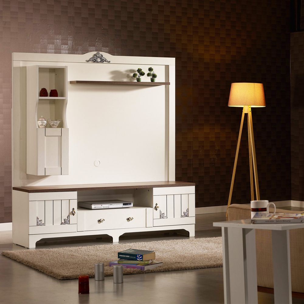 Gazel White Brown TV Unit slika 1