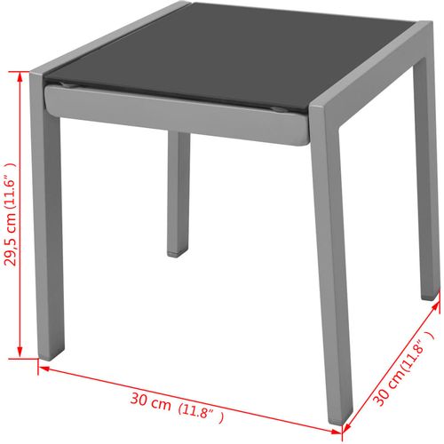 Ležaljka za sunčanje sa stolom aluminijum crna slika 9