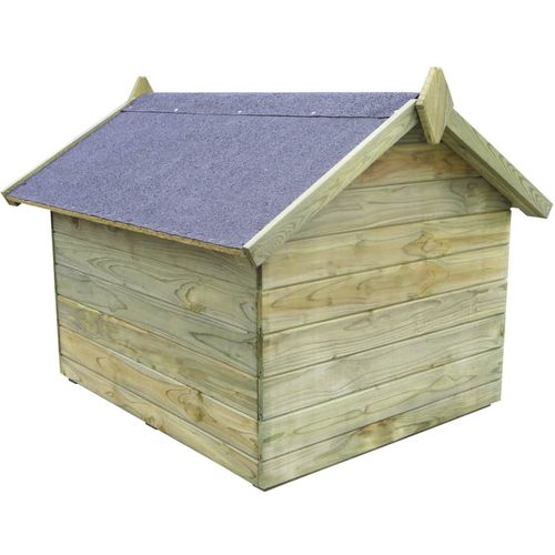 Vrtna kućica za pse od impregnirane borovine s pomičnim krovom slika 12