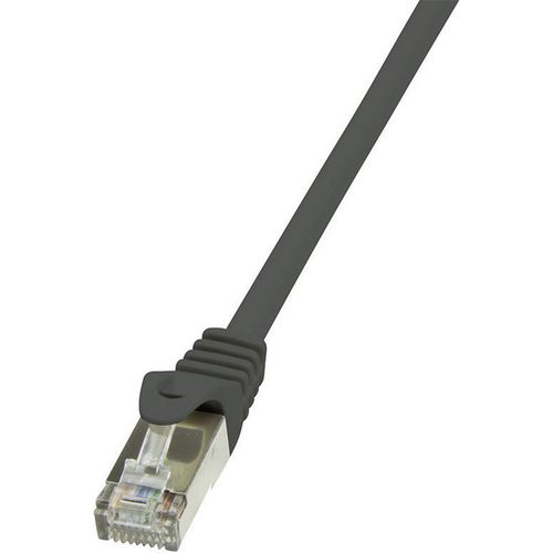 LogiLink CP1093S RJ45 mrežni kabel, Patch kabel cat 5e F/UTP 10.00 m crna sa zaštitom za nosić 1 St. slika 2