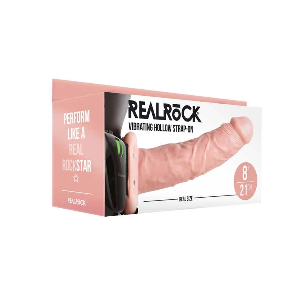 RealRock by Shots vibrirajući šuplji strap-on bez loptica - 8 / 20,5 cm slika 2