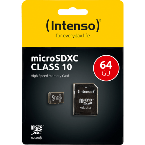 (Intenso) Micro SD Kartica 64GB Class 10 sa adapterom - SDXCmicro+ad-64GB/Class10 slika 1