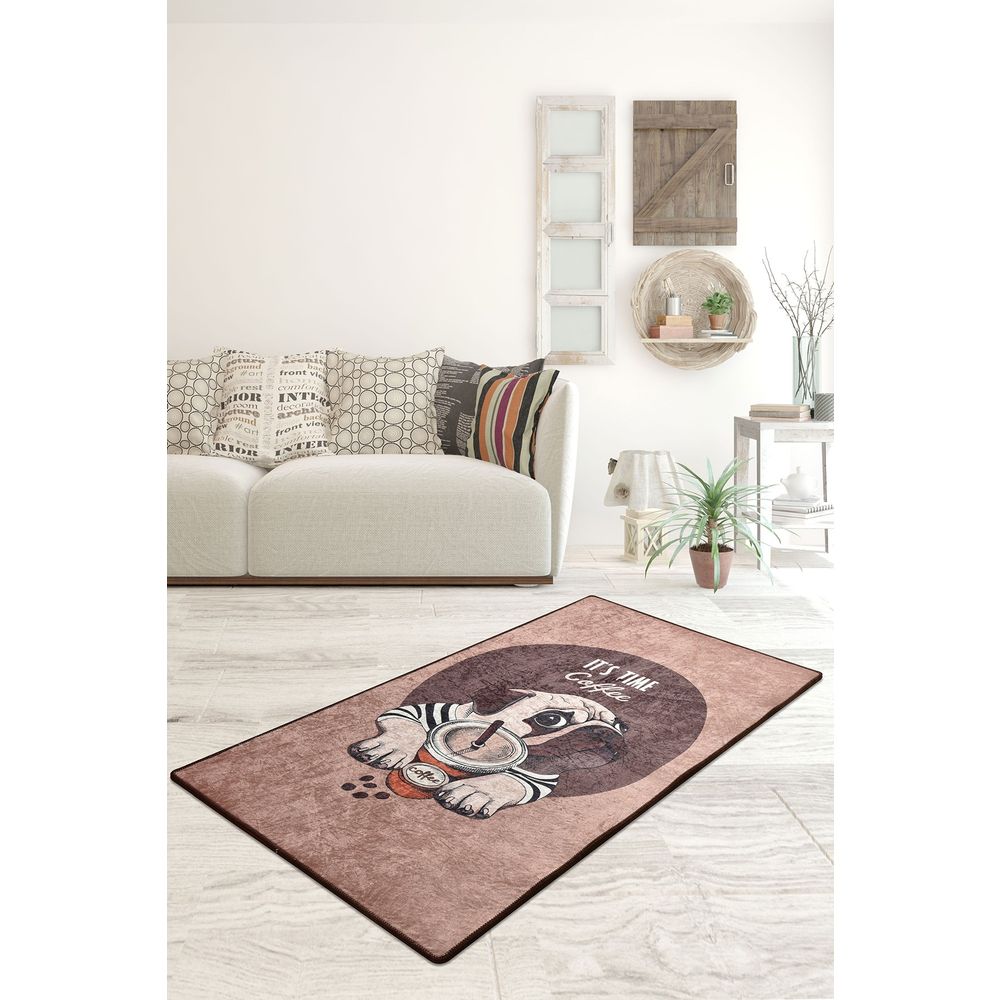Šareni Tepih za Hodnik 'Pugs - Coffee' (60 x 140 cm) slika 1