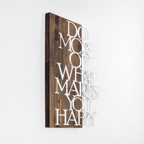 Wallity Drvena zidna dekoracija, Do More Of What Makes You Happy - Silver slika 5