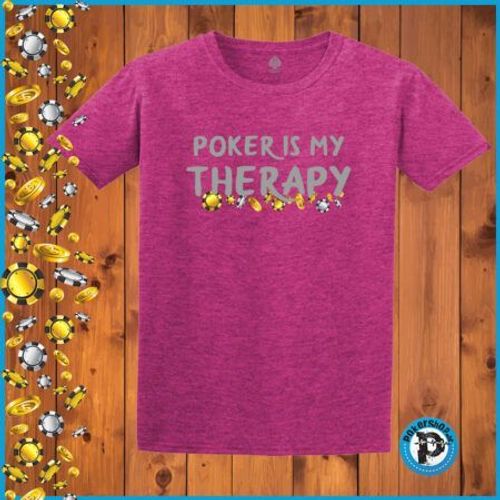 Poker majica "Poker is my therapy", ljubičasta slika 1