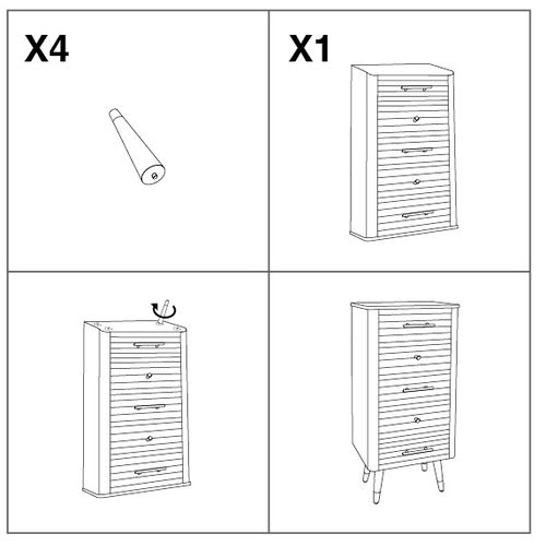 Mauro Ferretti Komoda s ladicama DRAWERS MATERA cm 45X32X100 slika 11