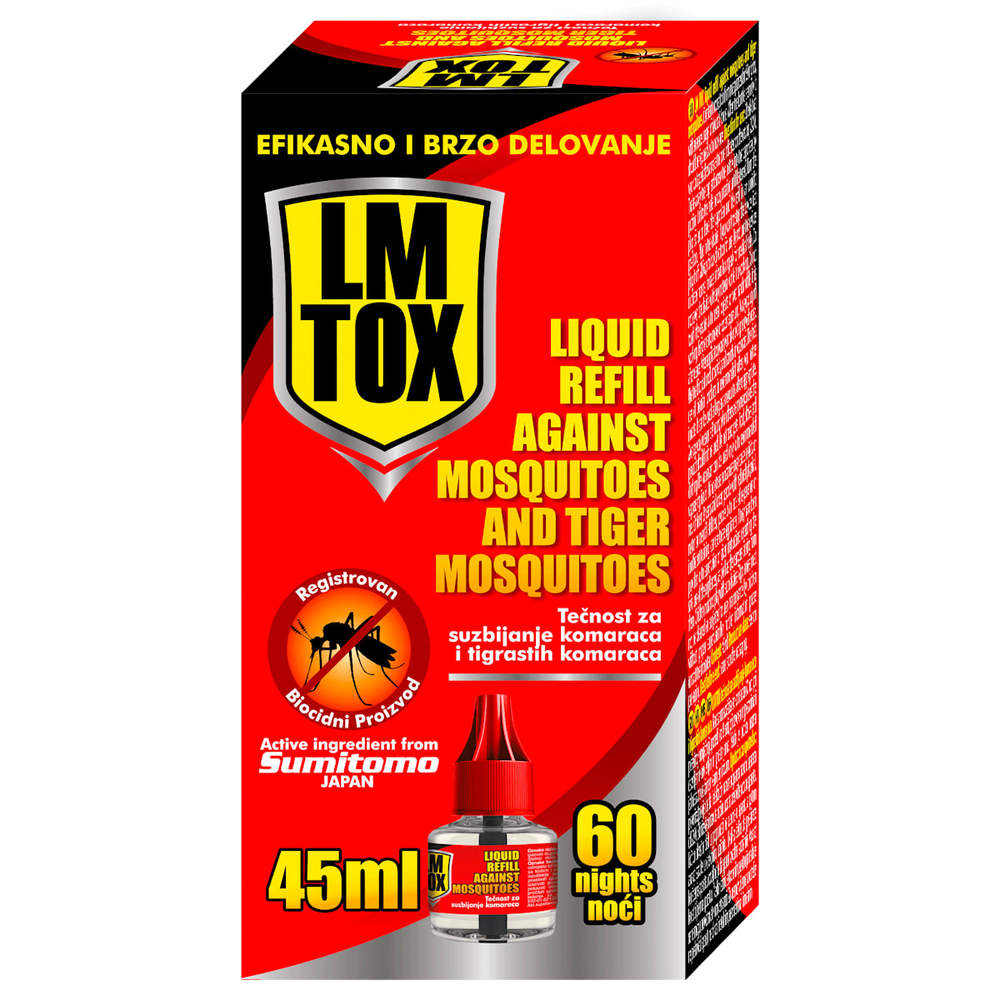 LMX Tox tekući refil za električni aparat protiv komaraca i tigrastih komaraca 60 noći 45ml slika 1