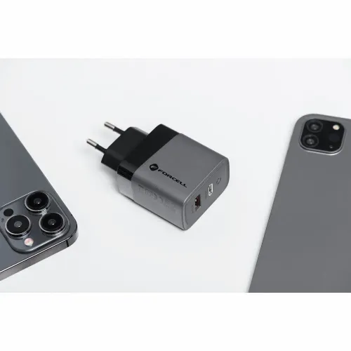 Forcell F-Energy GaN mrežni punjač - 45 W s priključcima: USB C i USB A s PD i QC 4.0 punjenjem slika 6