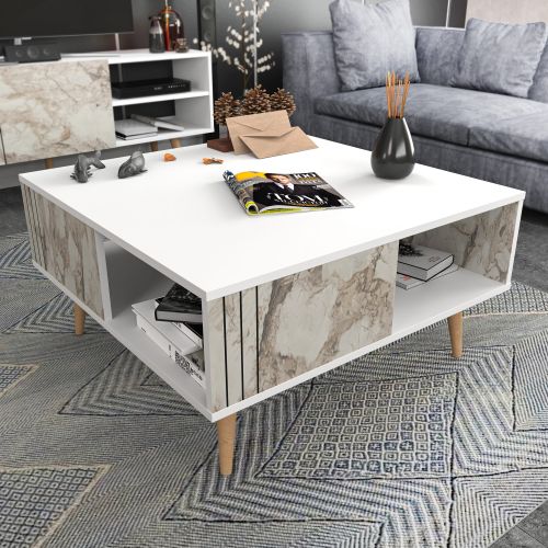 Ronas - White White Coffee Table slika 1