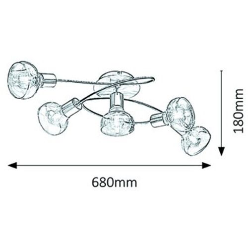 Rabalux Holly plafonska lampa 5x40W bez sijalice slika 4