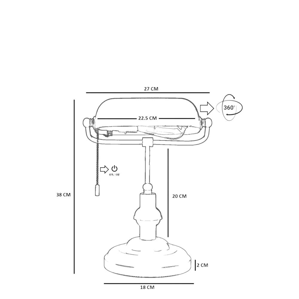 Crna Stolna Lampa 8897-3 slika 8