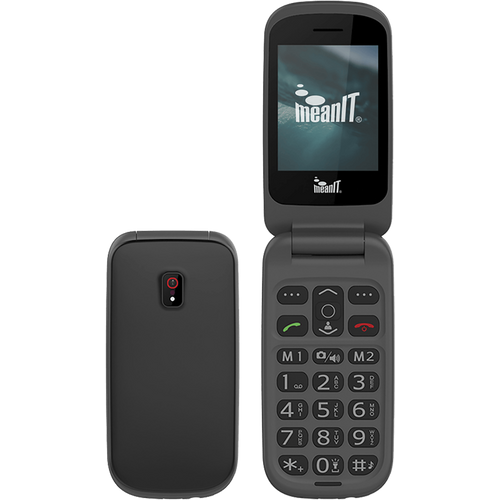 MeanIT Telefon mobilni, Dual SIM, 2.4", SOS tipka, veliki znakovi - FLIP 1 Crni slika 1