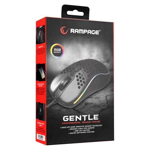 Rampage SMX-R85 GENTLE 6400dpi RGB Illumination/Led Super Light Macro Programable  Gaming Mouse slika 2