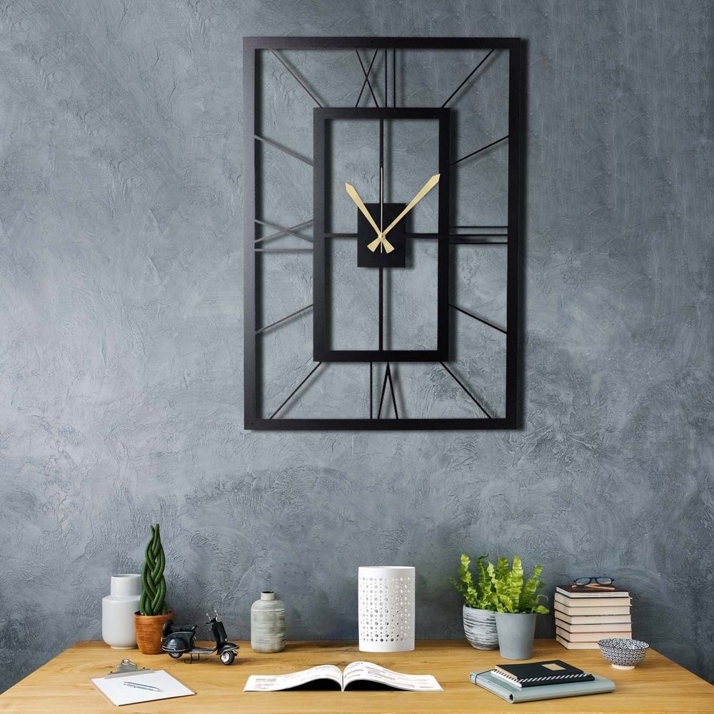 Decorative metal wall clock November XL, colour: black slika 1