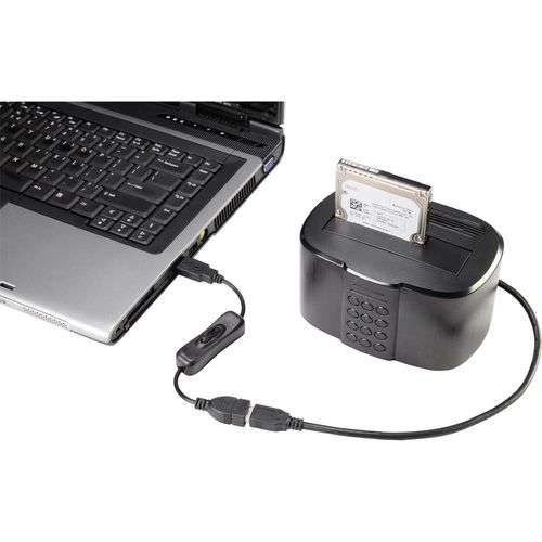 Renkforce USB kabel USB 2.0 USB-A utikač, USB-A utičnica 0.25 m crna uklj. on/off prekidač, pozlaćeni kontakti RF-3322982 slika 3