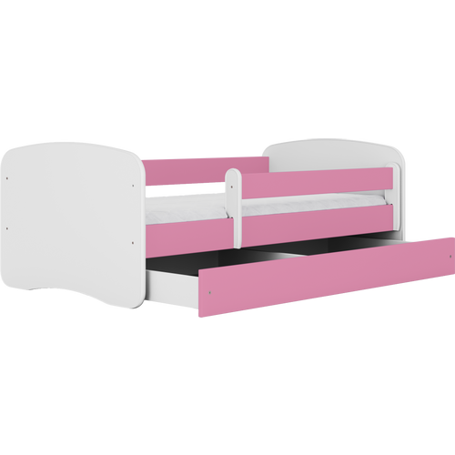 Drveni dječji krevet Perfetto s ladicom - rozi - 160x80cm slika 2