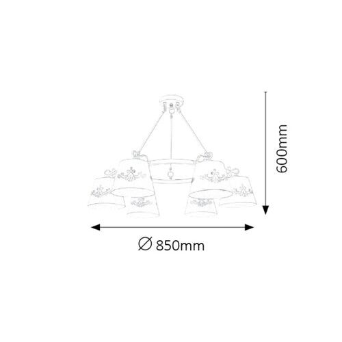 Rabalux Anna pendantik lamp E14 6x40W,bela slika 3