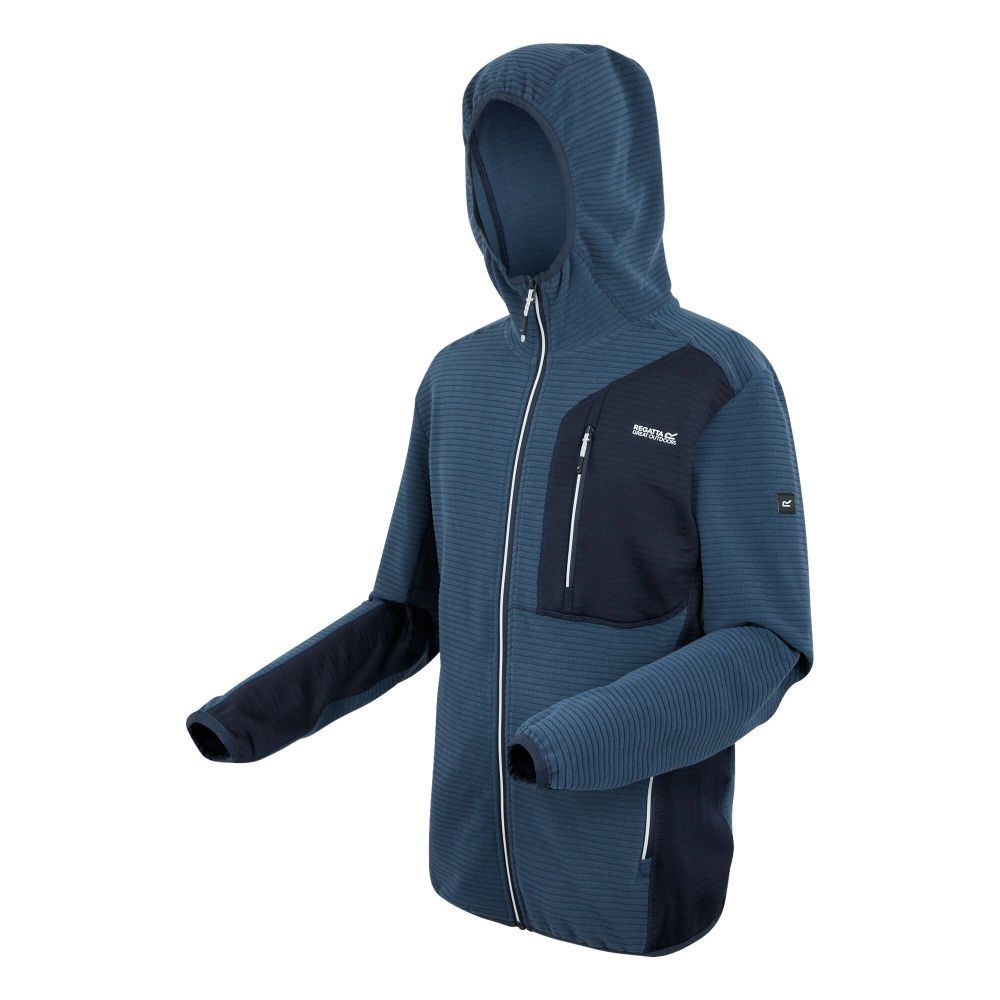 Regatta Muški duks na kopčanje sa kapuljačom Lakewright Fleece Moonlight Denim/Navy slika 2