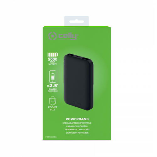 CELLY Powerbank ENERGY od 5000mAh u CRNOJ boji slika 4