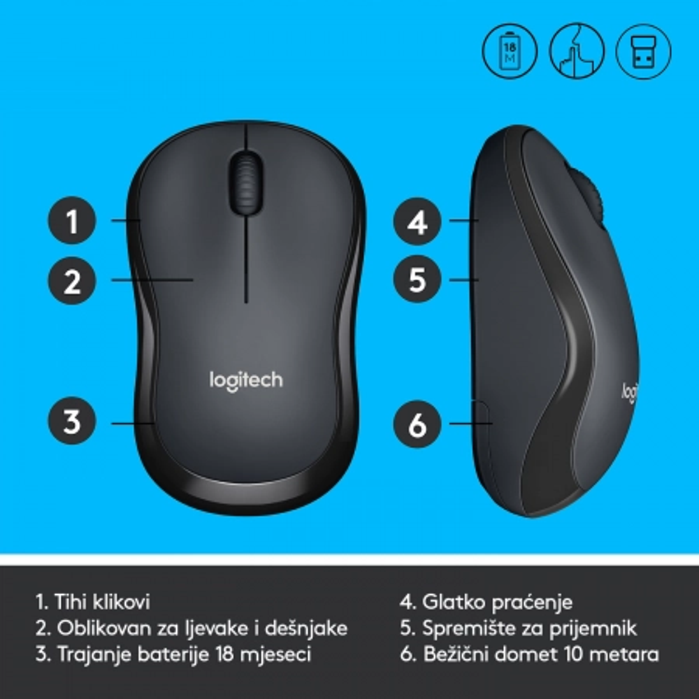 LOGITECH Miš B170 / bežični slika 4