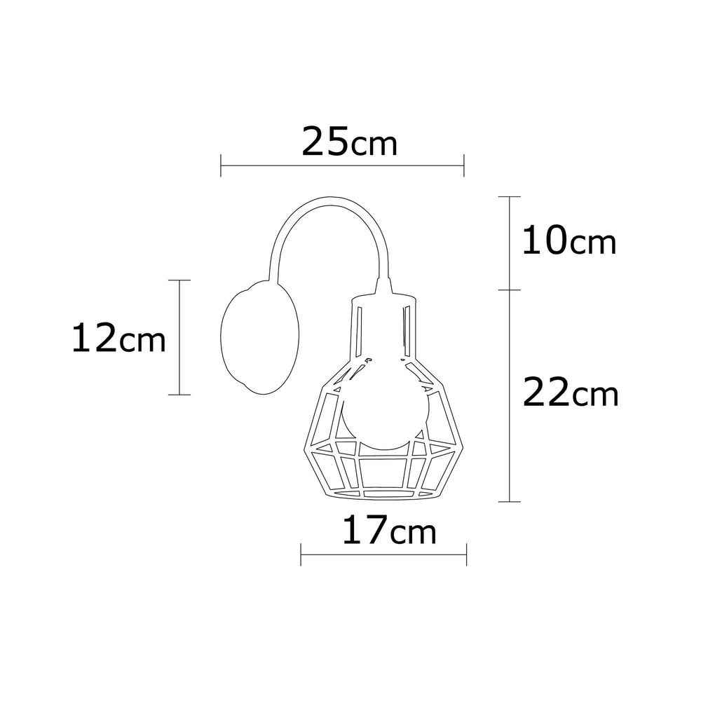 Kapadokya N-1160 Crna Bronzana Zidna Lampa slika 4