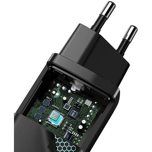 Punjač za mobitel Baseus GaN2 Lite Quick Charger USB-C+USB 65W EU, zidni, crni slika 5