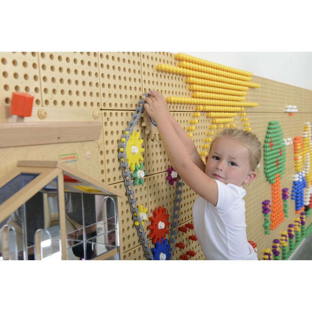 Masterkidz zidna ploča zupčanici i lanac 79 kom. izgraditi vlastiti mehanizam slika 2