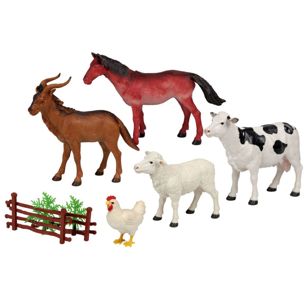 Set figurica, Životinje, Farma, Drveće, Ograda, 13 komada. slika 2