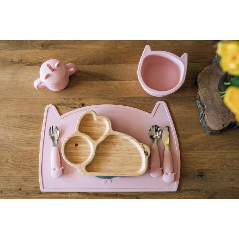 FreeON Cutlery Kašikica, viljuškica i nožić roza slika 2