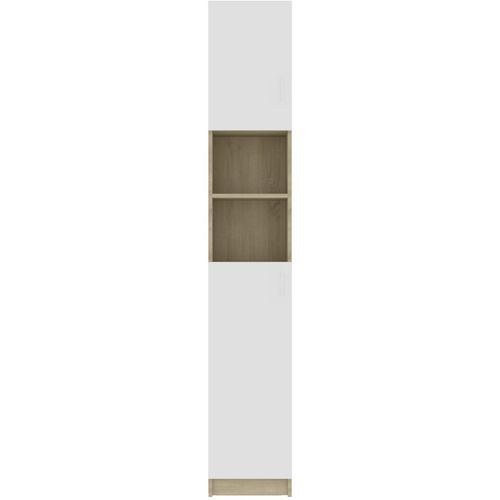 Kupaonski ormarić bijeli i boja hrasta 32x25,5x190 cm iverica slika 11