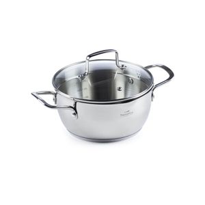 Čelični lonac Rosmarino Pour&amp;Cook II sa staklenim poklopcem 6,5 l - 24 cm silver 20x10 cm