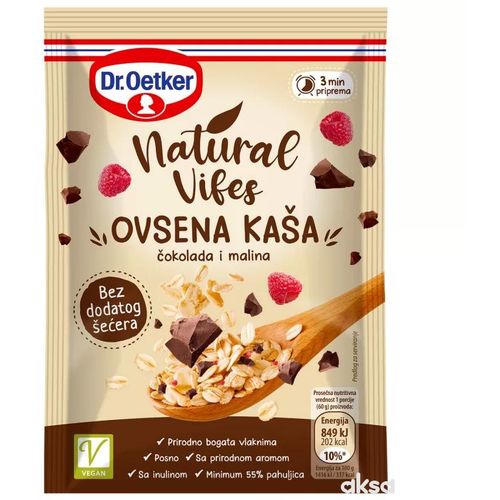 Dr.Oetker Natural Vibes Ovsena kaša čokolada malina 60g slika 1