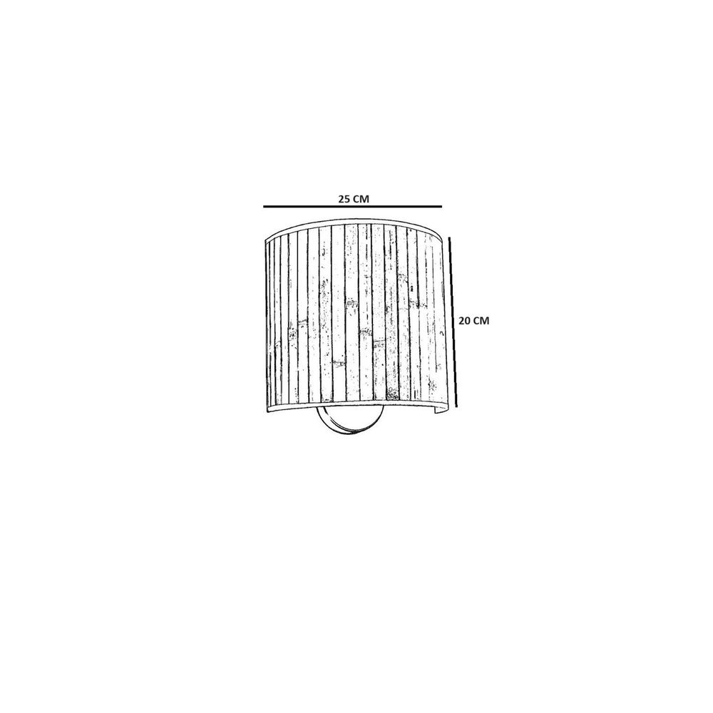 Bambu 07 Abajurlu Oval Aplik Oak Black Zidna Lampa slika 5